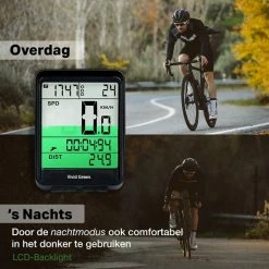 Vivid Green Draadloze Fietscomputer Snelheidsmeter - Mountainbike - Kilometerteller - Fiets Accessoires - Racefiets - Draadloos -Windgoo Shop 550x550 472