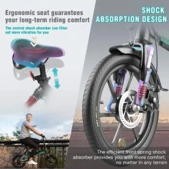 Merkloos Hitway 14F005 Elektrische Fiets E-bike | Opvouwbaar | 250W Motor | 7.5Ah | 16" | Zwart / Groen -Windgoo Shop 550x550 496