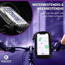 Kreezi Z3 Mobiele Telefoonhouder Fiets Waterdicht - Zwart - Ook Geschikt Voor Scooter & Motor - Fietshouder - GSM Houder -Windgoo Shop 550x550 502