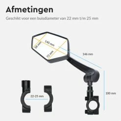Dyken Fietsspiegel Links - Achteruitkijkspiegel Op Stuur - Fietsspiegel Ebike - Fiets Spiegel -Windgoo Shop 550x550 541