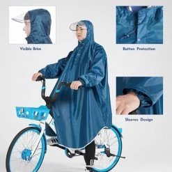 Fuegobird - Poncho Regenponcho - Fiets Wandel Motor - Outdoor Poncho - Kwaliteit Poncho - One Size - Unisex Cyan -Windgoo Shop 550x550 560