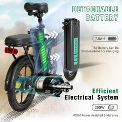Hitway BK5 Elektrische Fiets | Opvouwbare E-bike | 16 Inch | Hitway BK5 250W Motor | Zwart -Windgoo Shop 550x550 568