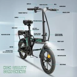 Hitway BK5 Elektrische Fiets | Opvouwbare E-bike | 16 Inch | Hitway BK5 250W Motor | Zwart -Windgoo Shop 550x550 569