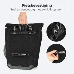 LifeGoods Fietstas - Enkel - 25L - Schoudertas En Rugtas - Waterdicht - E-Bikes - Schouderbanden - Zwart -Windgoo Shop 550x550 632