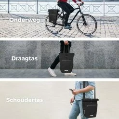 LifeGoods Fietstas - Enkel - 25L - Schoudertas En Rugtas - Waterdicht - E-Bikes - Schouderbanden - Zwart -Windgoo Shop 550x550 633