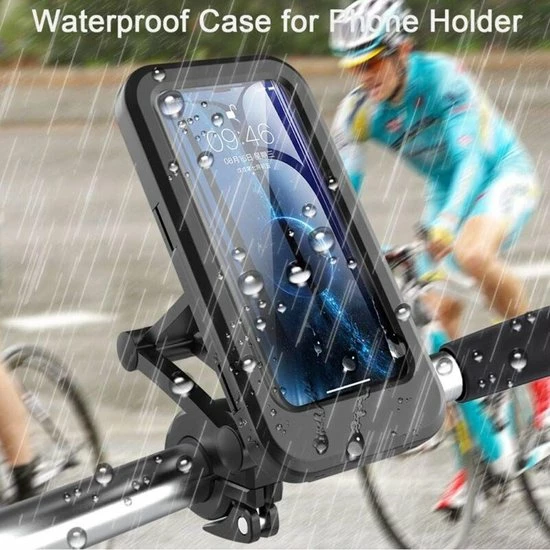 Merkloos Fiets / Motor Telefoonhouder Waterdicht Universeel 360° Draaibaar Anti-Shock Accessoires - Tot 6.5 Inch 1 Merkloos Fiets / Motor Telefoonhouder Waterdicht Universeel 360° Draaibaar Anti-Shock Accessoires - Tot 6.5 Inch