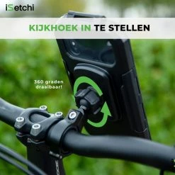 ISetchi Telefoonhouder Fiets Waterdicht L (5.5 Tot 7 Inch) - 360 Graden Rotatie - Ook Voor Scooter & Motor - Gsm Houder Fiets - Waterdicht IP67 Level - Zwart -Windgoo Shop 550x550 66