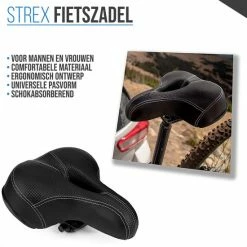 Strex Fietszadel - Unisex - Extra Comfortabel - Ventilerend - Incl. Zadelhoes -Windgoo Shop 550x550 675
