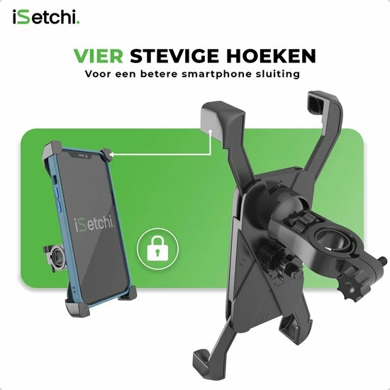 ISetchi Telefoonhouder Fiets Met 360 Graden Rotatie - Stevig & Stabiel - Ook Voor Scooter & Motor Gsm Telefoon Houder Fiets - Anti Shock & Vibratie Ontwerp - Fietshouder Smartphone Mobiel - Zwart 5 ISetchi Telefoonhouder Fiets Met 360 Graden Rotatie - Stevig & Stabiel - Ook Voor Scooter & Motor Gsm Telefoon Houder Fiets - Anti Shock & Vibratie Ontwerp - Fietshouder Smartphone Mobiel - Zwart - Afbeelding 5
