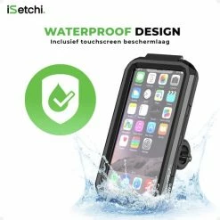ISetchi Telefoonhouder Fiets Waterdicht L (5.5 Tot 7 Inch) - 360 Graden Rotatie - Ook Voor Scooter & Motor - Gsm Houder Fiets - Waterdicht IP67 Level - Zwart -Windgoo Shop 550x550 70