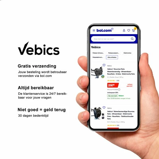 Vebics Waterbestendige Stuurtas Fiets - Afneembaar - Elektrische Fiets - Racefiets - Telefoonhouder Fiets - Black Friday - Sinterklaas - Kerst 11 Vebics Waterbestendige Stuurtas Fiets - Afneembaar - Elektrische Fiets - Racefiets - Telefoonhouder Fiets - Black Friday - Sinterklaas - Kerst - Afbeelding 11