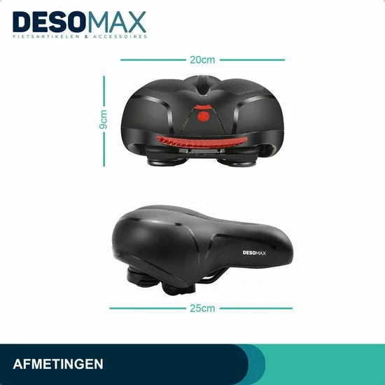 Deso All In One Fietszadel - Comfortabel Gel Zadel - Unisex - Zadelvering Ergonomisch Design - Zwart 3 Deso All In One Fietszadel - Comfortabel Gel Zadel - Unisex - Zadelvering Ergonomisch Design - Zwart - Afbeelding 3