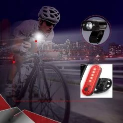 Lovnix - Oplaadbare Fietslamp LED Verlichting Set - USB Oplaadbaar - Fietslicht Met LED Lamp - Voor- En- Achter Licht - Regenbestendig - Geschikt Voor Mountainbike Fietsen Wandelen Speleologie -Windgoo Shop 550x550 769
