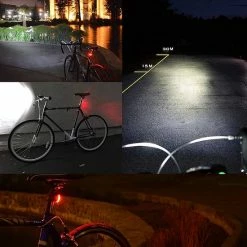 Lovnix - Oplaadbare Fietslamp LED Verlichting Set - USB Oplaadbaar - Fietslicht Met LED Lamp - Voor- En- Achter Licht - Regenbestendig - Geschikt Voor Mountainbike Fietsen Wandelen Speleologie -Windgoo Shop 550x550 771