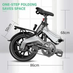 Merkloos Hitway 14F005 Elektrische Fiets Opvouwbaar | 250W Motor | 7.5Ah | 16" | Grijs / Zwart -Windgoo Shop 550x550 782