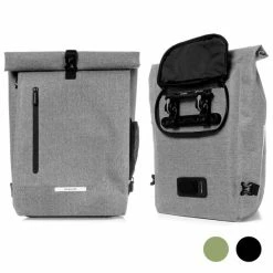 LifeGoods Fietstas - Enkel - 25L - Waterdicht - E-Bikes - Schouderbanden - Grijs