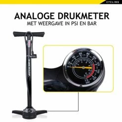 Dunlop Fietspomp Met Drukmeter - Dubbel Ventiel - Hollands Ventiel/ Frans Ventiel/ Autoventiel -Windgoo Shop 550x550 82