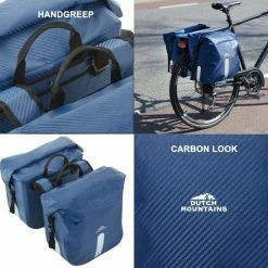 Dutch Mountains Dubbele Fietstas 46 Ltr | 100% Waterdichte Fietstas | Rolltop Sluiting | Reflectoren | Blauw -Windgoo Shop 550x550 831