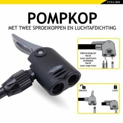 Dunlop Fietspomp Met Drukmeter - Dubbel Ventiel - Hollands Ventiel/ Frans Ventiel/ Autoventiel -Windgoo Shop 550x550 84