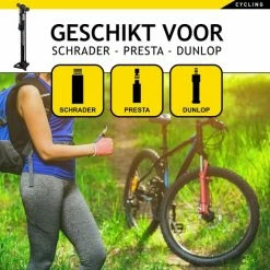 Dunlop Fietspomp - Presta/ Dunlop/ Schrader - Met 2 Adaptoren - Staande Pomp - 62,5 Cm Hoog -Windgoo Shop 550x550 91