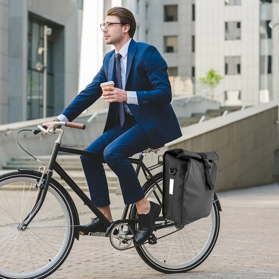 Ekostar Enkele Fietstas - Rolltop - 19 Liter - E-Bikes - Zwart 6 Ekostar Enkele Fietstas - Rolltop - 19 Liter - E-Bikes - Zwart - Afbeelding 6