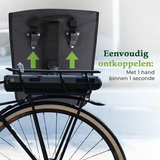 Ekostar Enkele Fietstas - Rolltop - 19 Liter - E-Bikes - Zwart 9 Ekostar Enkele Fietstas - Rolltop - 19 Liter - E-Bikes - Zwart - Afbeelding 9