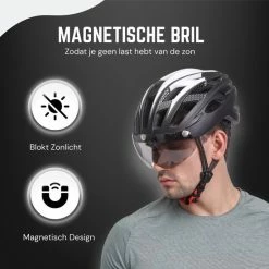 Rebela | Fietshelm | Sport Lights Matt Zwart- Wit | Heren-Dames | Medium 54/62cm -Windgoo Shop 550x550 959