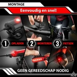 ARTIVIZION Led Fietsverlichting Set - Fietslamp - Voorlicht En Achterlicht - USB Oplaadbaar - Waterdicht Fietslicht - Fietslampjes - Zwart 15 ARTIVIZION Led Fietsverlichting Set - Fietslamp - Voorlicht En Achterlicht - USB Oplaadbaar - Waterdicht Fietslicht - Fietslampjes - Zwart -Windgoo Shop 550x550 988