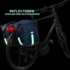 Dutch Mountains Dubbele Fietstas 46 Ltr | 100% Waterdichte Fietstas | Rolltop Sluiting | Reflectoren | Blauw -Windgoo Shop 550x564 4