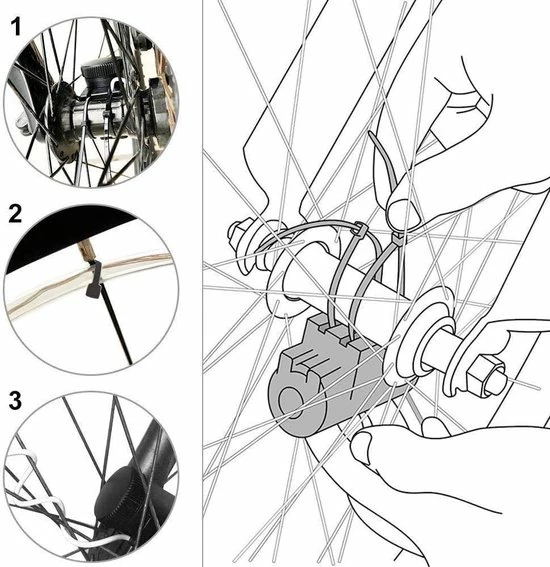BOTC Wielverlichting Fiets - 20 Holders - Spaakverlichting LED - Lichtsnoer Fietswiel - 20 Leds - 220CM - Kleurrijk 9 BOTC Wielverlichting Fiets - 20 Holders - Spaakverlichting LED - Lichtsnoer Fietswiel - 20 Leds - 220CM - Kleurrijk - Afbeelding 9