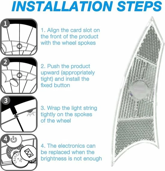 BOTC LED Spaakverlichting - Fiets Licht - Lichtsnoer Fietswiel - 20 Leds - 2meter - 1 Fietswiel - Roze 6 BOTC LED Spaakverlichting - Fiets Licht - Lichtsnoer Fietswiel - 20 Leds - 2meter - 1 Fietswiel - Roze - Afbeelding 6