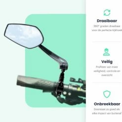 Merkloos Fietsspiegel - Fietsspiegel EBike - 360 Graden Verstelbaar - Links - Fietsspiegel Op Stuur - Fiets Spiegel - Achteruitkijksspiegel -Windgoo Shop 550x573 1