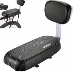 Enter Goods Fietsstoeltje Achterzitje - Bagagedrager Kussen - Fietszitje Voor De Bagagedrager - Achterzitje Fiets - Zwart/Wit - Zitje Met Rugleuning - Lichtgewicht - Kinderzitje Fiets Achter