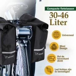 Ekostar Dubbele Fietstas - Rolltop - Waterbestendig - 46 L - Zwart 25 Ekostar Dubbele Fietstas - Rolltop - Waterbestendig - 46 L - Zwart -Windgoo Shop 550x576 1