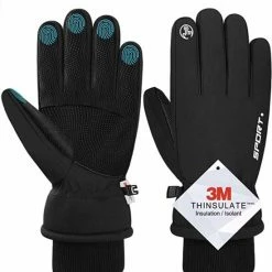 BOTC Fietshandschoenen Windproof/Waterproof - Handschoenen Met Touchscreen - M/L - Zwart-CG000111