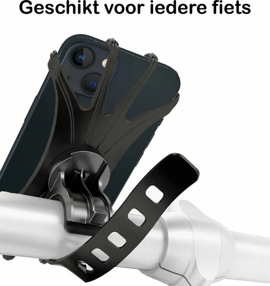 BTH Telefoonhouder Fiets Universeel Siliconen - Fiets Telefoonhouder Kinderwagen - Telefoon Houder Fiets Draaibaar - Zwart 4 BTH Telefoonhouder Fiets Universeel Siliconen - Fiets Telefoonhouder Kinderwagen - Telefoon Houder Fiets Draaibaar - Zwart - Afbeelding 4