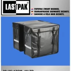 Lastpak Bisonyl - Dubbele Fietstas - 46 L - Zwart -Windgoo Shop 550x597 1