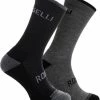 Rogelli Wintersok Merino Wool 2-pack - Grijs & Zwart - Maat 40-43