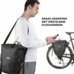 Dutch Mountains Enkele Fietstas | Sterke En 100% Waterdichte Fietstas En Schoudertas In 1 | 24 Liter | Carbon / Zwart -Windgoo Shop 550x614 3