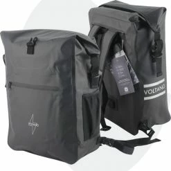 Voltano Luxe Fietstas / Rugtas 28L - Zwart - Enkele Pakaftas - 100% Waterdicht - Met Laptop Compartiment