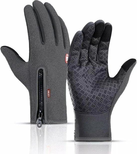 LuxeRoyal Fietshandschoenen Winter - Sport Handschoenen Met Rits - Touchscreen Telefoon - Anti Slip Gloves - Heren / Dames - Maat L - Donker Grijs 1 LuxeRoyal Fietshandschoenen Winter - Sport Handschoenen Met Rits - Touchscreen Telefoon - Anti Slip Gloves - Heren / Dames - Maat L - Donker Grijs