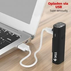 SWILIX ® - Fietsverlichting Set - Oplaadbare USB Led Fietslamp - Voor En Achter - Waterdicht - 4 Lichtstanden - Zwart -Windgoo Shop 550x620 2