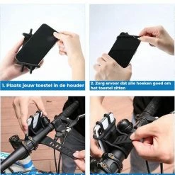 Case2go - Universele Telefoonhouder Fiets - 4 Tot 6.5 Inch - Zwart -Windgoo Shop 550x628