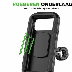 ISetchi Telefoonhouder Fiets Waterdicht L (5.5 Tot 7 Inch) - 360 Graden Rotatie - Ook Voor Scooter & Motor - Gsm Houder Fiets - Waterdicht IP67 Level - Zwart -Windgoo Shop 550x646 1