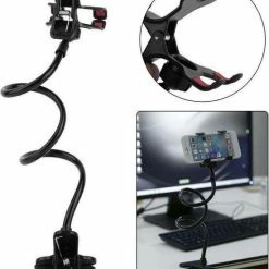 Merkloos Telefoonhouder - Universele Flexibele Telefoonhouder Met Klem - Flexibele Arm - Lazy Arm Smartphone Holder - Flexibel - Telefoon Houder - Universeel - Zwart -Windgoo Shop 550x647