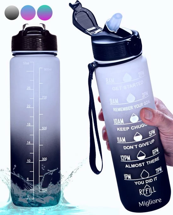 Migliore Bidon 1 Liter - Met Rietje - BPA Vrij - Sport - Ook In 600 Ml En 2 Liter 1 Migliore Bidon 1 Liter - Met Rietje - BPA Vrij - Sport - Ook In 600 Ml En 2 Liter