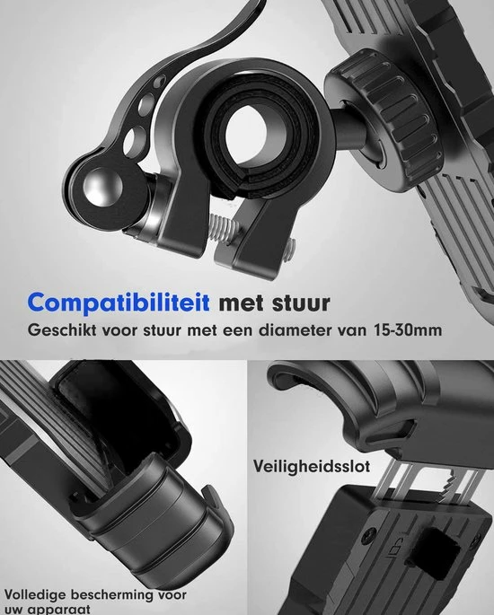 AG 150 Universele Telefoonhouder Fiets - Extreem Sterk - 360 Graden Rotatie - Ook Voor Scooter En Motor - Zwart- Anti Shock & Vibratie Ontwerp - Fietshouder Voor Smartphones - Telefoon - Gsm Houder Fiets - Iphone - Hoogste Kwaliteit 13 AG 150 Universele Telefoonhouder Fiets - Extreem Sterk - 360 Graden Rotatie - Ook Voor Scooter En Motor - Zwart- Anti Shock & Vibratie Ontwerp - Fietshouder Voor Smartphones - Telefoon - Gsm Houder Fiets - Iphone - Hoogste Kwaliteit - Afbeelding 13