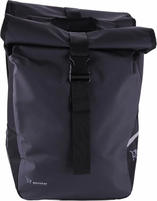 Ekostar Dubbele Fietstas - Rolltop - Waterbestendig - 46 L - Zwart 2 Ekostar Dubbele Fietstas - Rolltop - Waterbestendig - 46 L - Zwart - Afbeelding 2