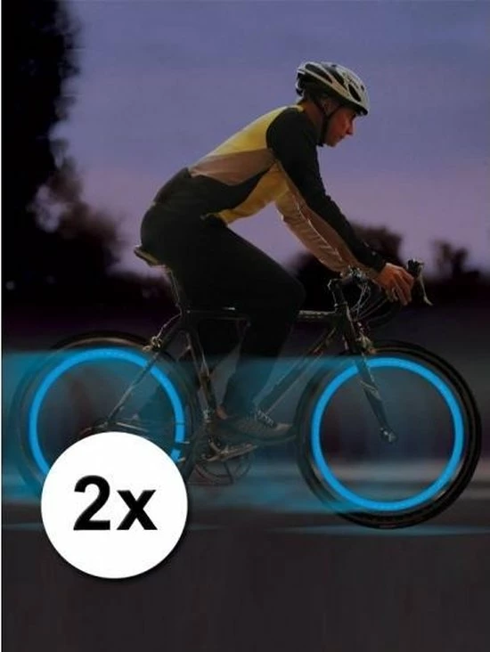 Merkloos Fiets Ventiel LED Lampjes Blauw 2 Stuks 1 Merkloos Fiets Ventiel LED Lampjes Blauw 2 Stuks