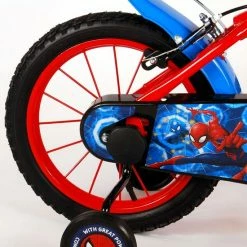 Spider-Man Kinderfiets - Jongens - 14 Inch - Rood/Blauw - Twee Handremmen -Windgoo Shop 550x744 1